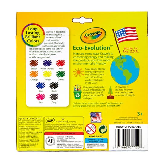 12 Packs: 10 ct. (120 total) Crayola® Classic Broad Line Markers